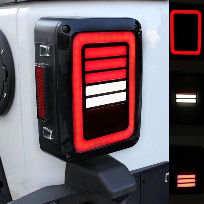 TAIL LIGHTS - DARK STRIPE LED replacement for Wrangler JK JKU (pair)