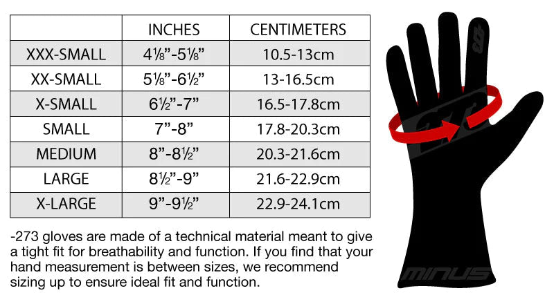 MINUS -273 Karting GLOVES SIZE: 2XS (CHOICE)