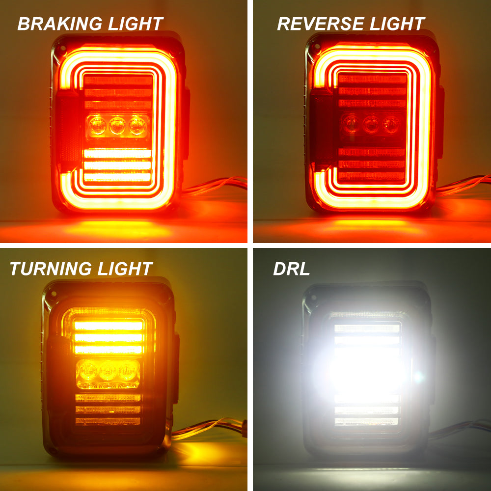 TAIL LIGHTS - CEE 'C' SMOKE LED replacement for Wrangler JK JKU (pair)