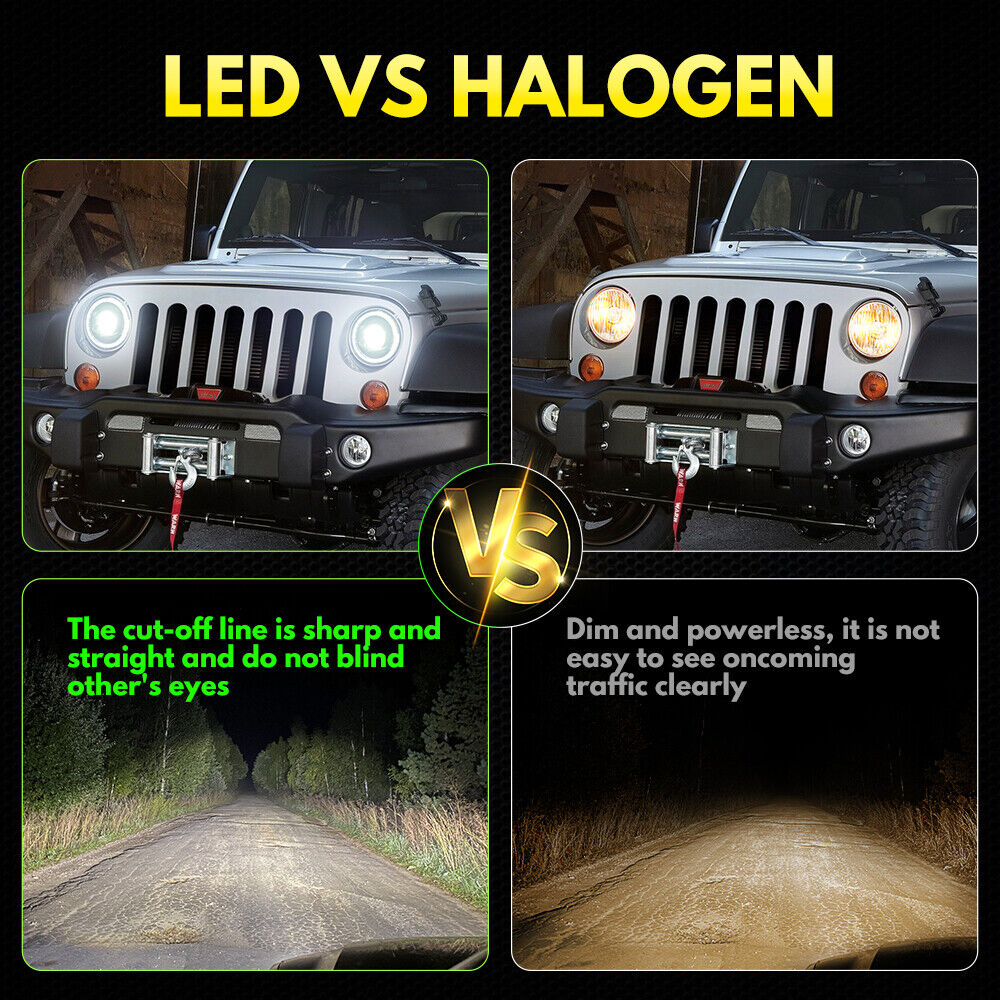 LED Headlights 'Dragons Eye'' for Wrangler JL with DRL (pair with JL Adaptors) A+ 'OSRAM' LED