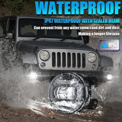 FOG Lights 'KONG' 4" LED with DRL for Wrangler JK JKU JL Gladiator (pair)