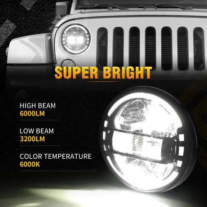 LED Headlights 'KONG' for Wrangler JL with DRL (pair with JL Adaptors) A+ 'Philips' LED