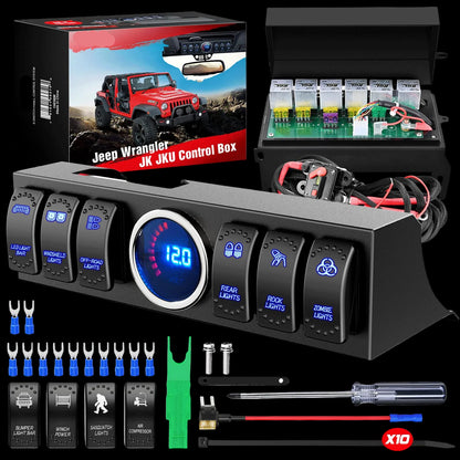 6-WAY Switch Control System for Jeep Wrangler 07-18 (100Amp max)