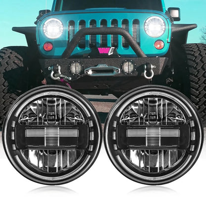LED Headlights 'KONG' for Wrangler JL with DRL (pair with JL Adaptors) A+ 'Philips' LED