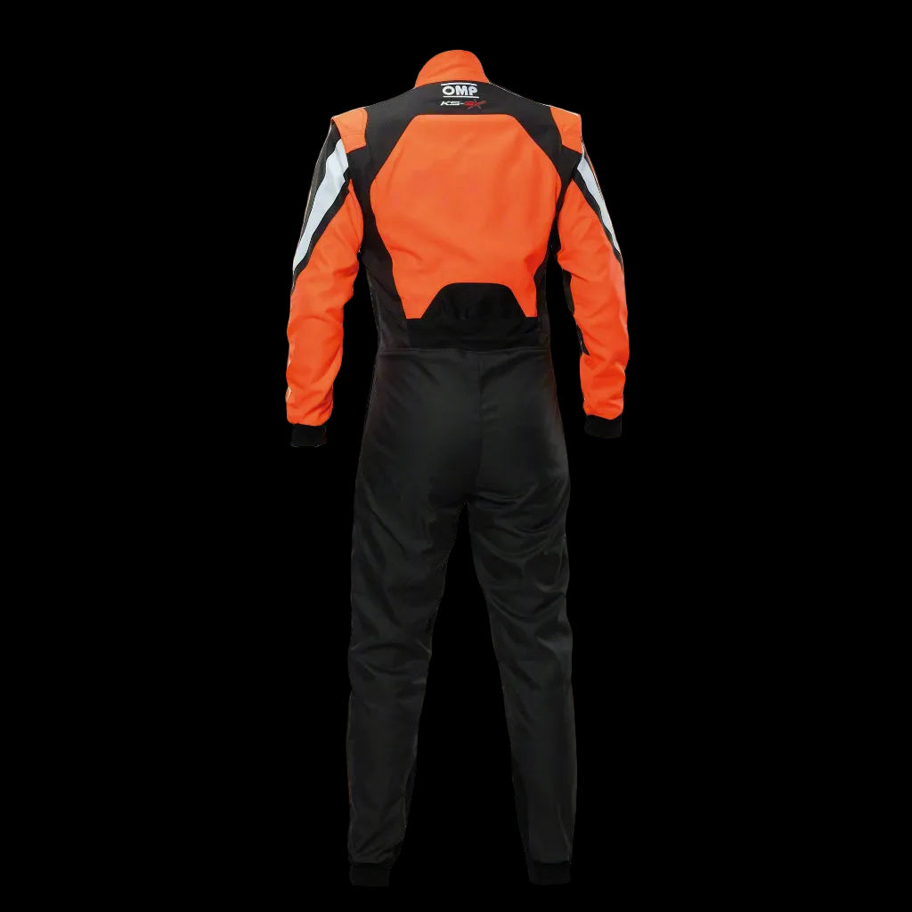 OMP KS-3X  Kart Suit BLACK / FLURO ORANGE - Youth to Adult (Sizes 42-62)