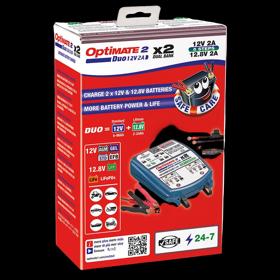 OPTIMATE 2 Duo - x2 DUAL Bank (Lithium / Standard) Car / Kart Battery Charger TM570