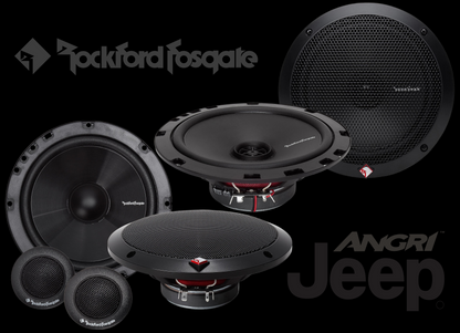 Rockford Fosgate 'PRIME' Series 6 Speaker Audio Upgrade for Jeep Wrangler JK JKU 2007-2014 (FULLY INSTALLED)