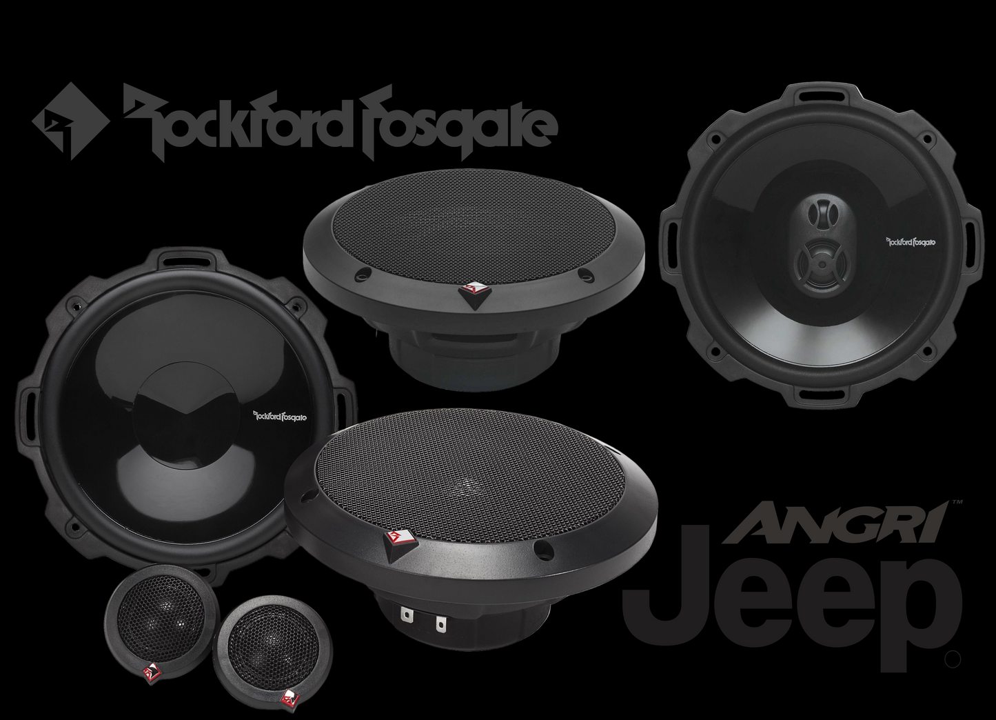 Rockford Fosgate 'PUNCH' Series 6 Premium Speaker Audio Upgrade for Jeep Wrangler JK JKU 2007-2014 (FULLY INSTALLED)