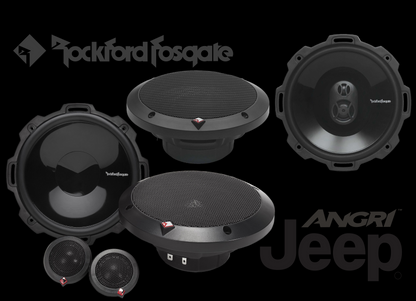 Rockford Fosgate 'PUNCH' Series 6 Premium Speaker Audio Upgrade for Jeep Wrangler JK JKU 2007-2014 (FULLY INSTALLED)