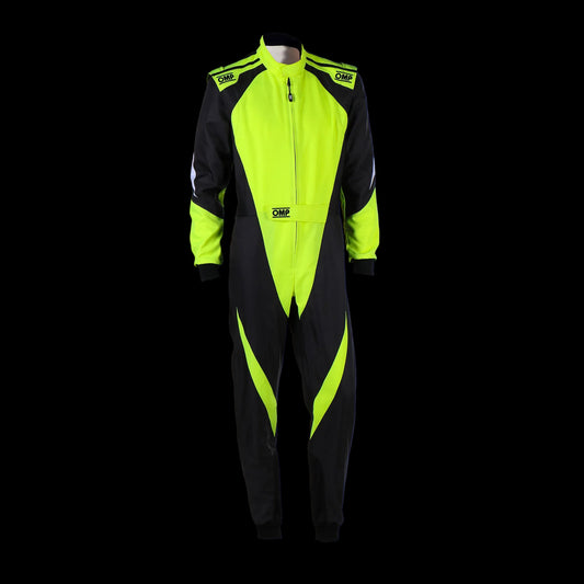 OMP KS-3X Kart Suit BLACK/ FLURO YELLOW - KIDS (Sizes 120-160)