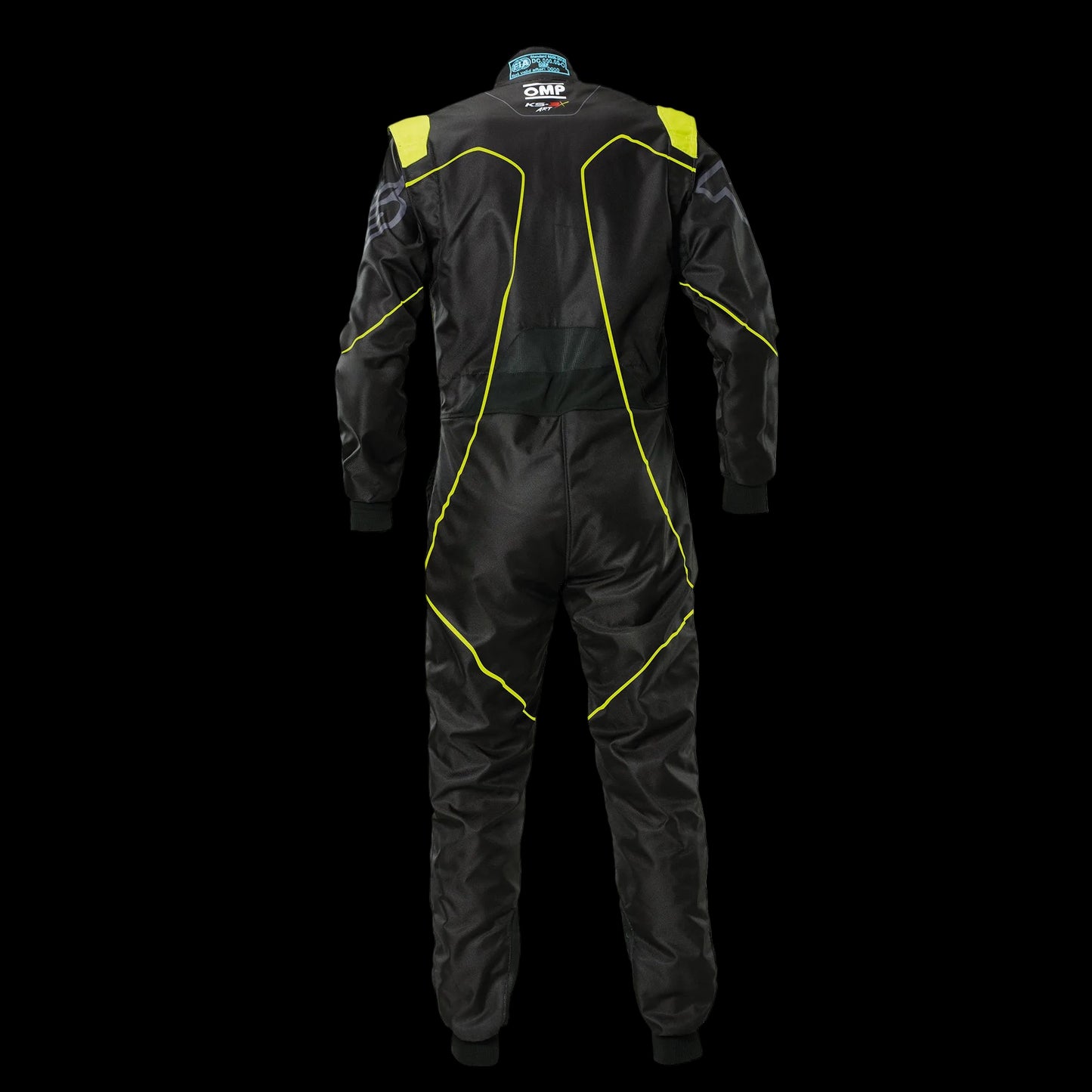 OMP KS-3X 'ART2' Kart Suit BLACK / FLURO YELLOW - Youth to Adult (Sizes 42-62)