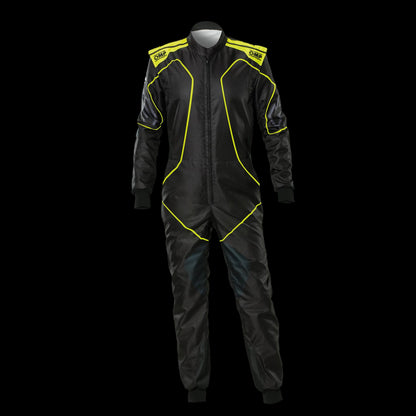 OMP KS-3X 'ART2' Kart Suit BLACK / FLURO YELLOW - Youth to Adult (Sizes 42-62)
