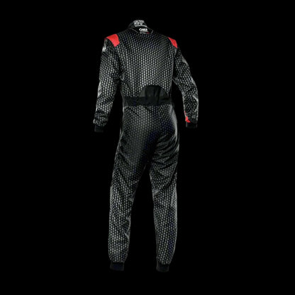 OMP KS-3R  'ART' Kart Suit BLACK / RED - Youth to Adult (Sizes 42-62)