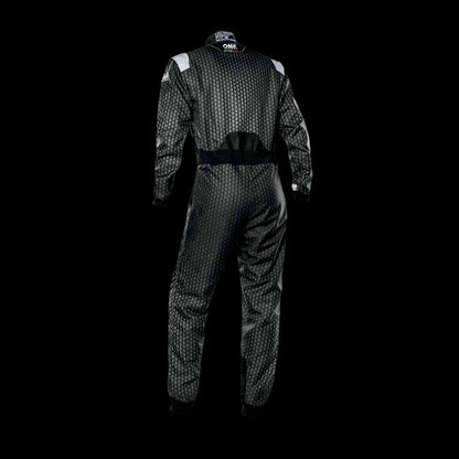 OMP KS-3R  'ART' Kart Suit BLACK / SILVER - Youth to Adult (Sizes 42-62)