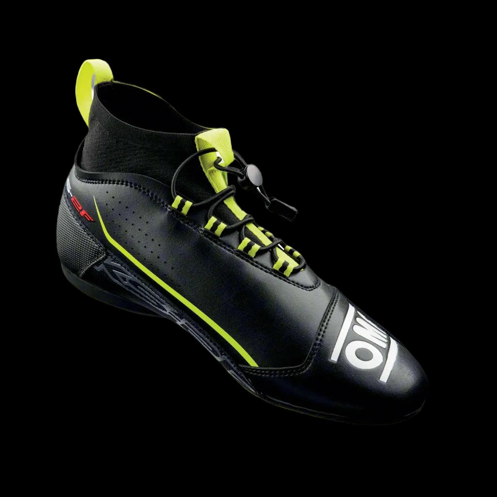 OMP KS-2F Kart Boots (Black / Fluro Yellow)