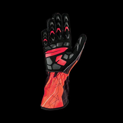 OMP KS-2 'ART' Kart Gloves - Black / Red (Kids to Adult Sizes 5XS-XL)