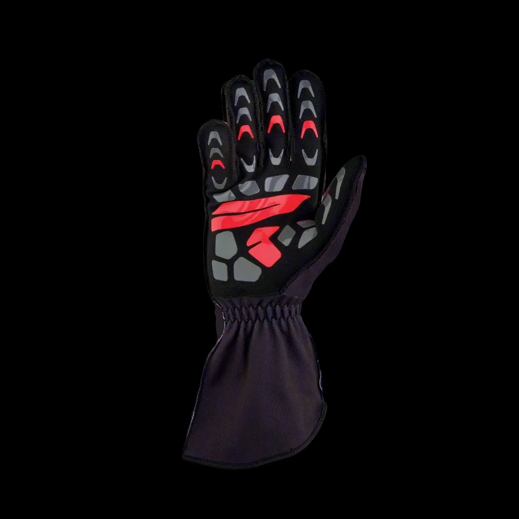 OMP KS-2R Kart Gloves - Red/Black (Youth to Adult Sizes XXS-XL)