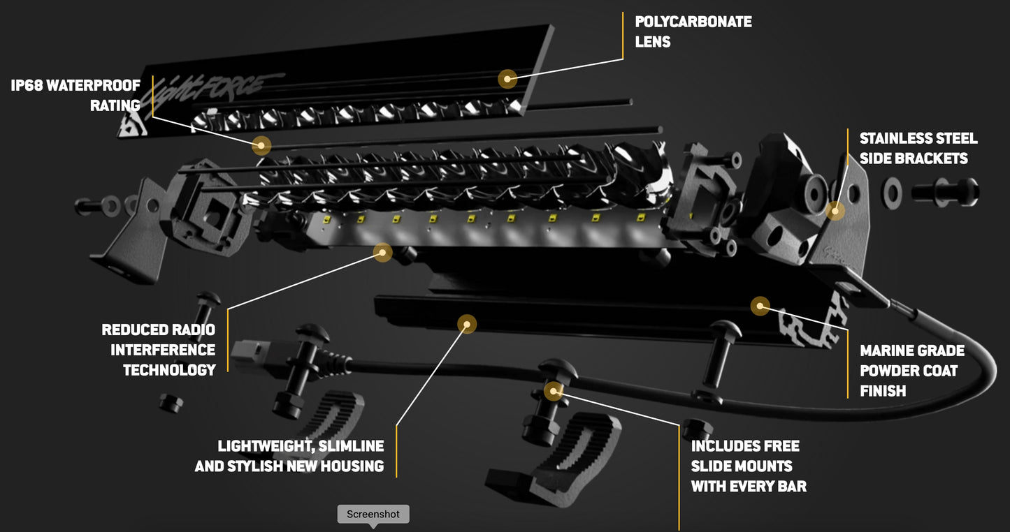 VIPER 20" Single Row Light Bar - 20X5w Osram with harness by LIGHTFORCE