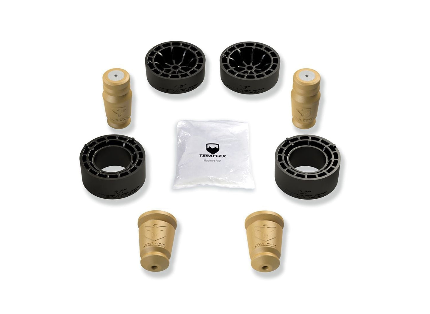 FULLY FITTED: Teraflex 1.5" Sport ST1 Spacer Lift System with FALCON SP2 Shocks for Wrangler 4dr JLU or 2dr JL
