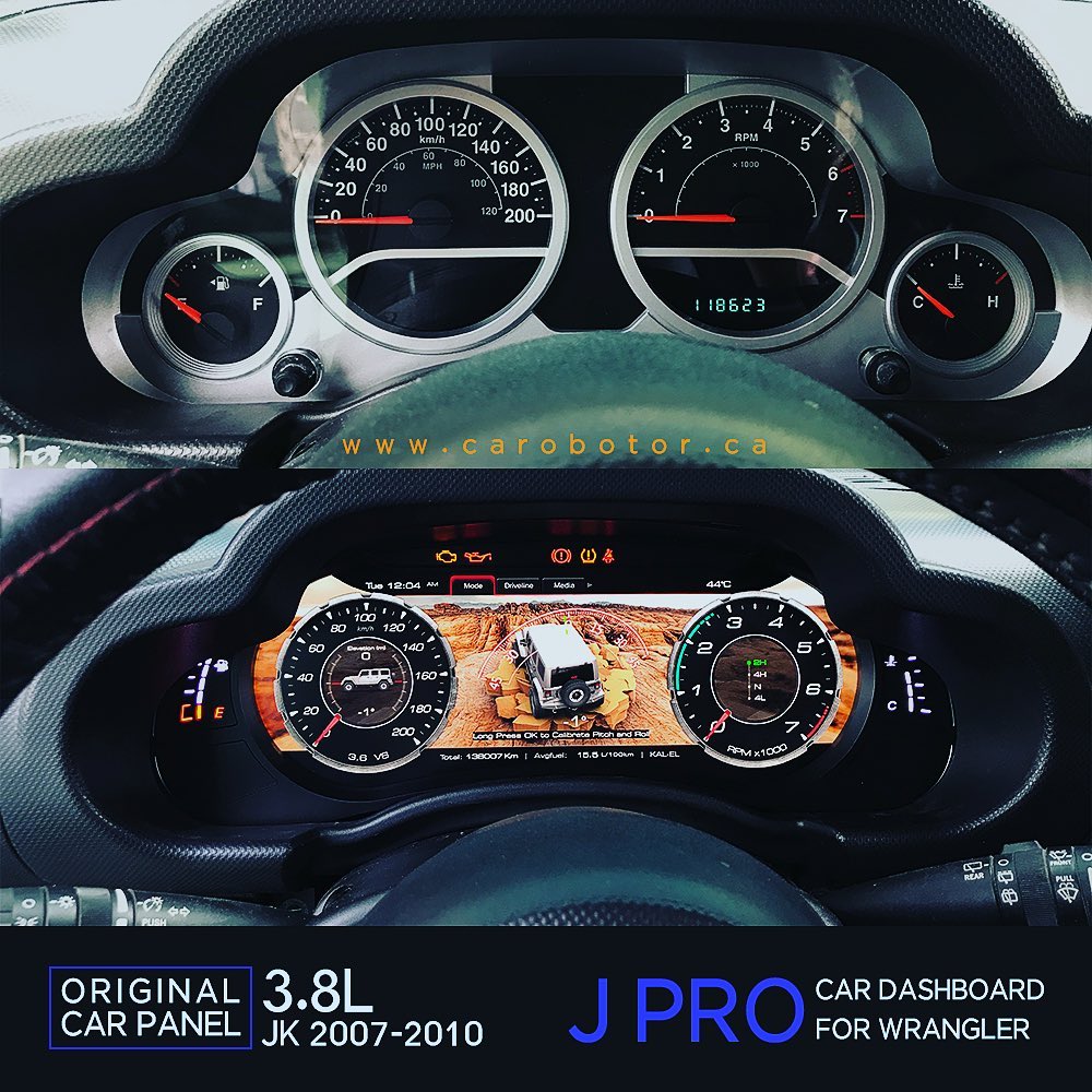CAROBOTOR J Pro - Digital Dashboard for Jeep Wrangler JK JKU (2007-2020)