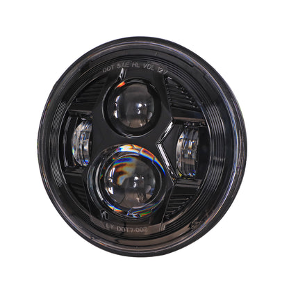 Headlights 'BLACKED OUT' Avenger LED for Wrangler JK JKU TJ (pair)