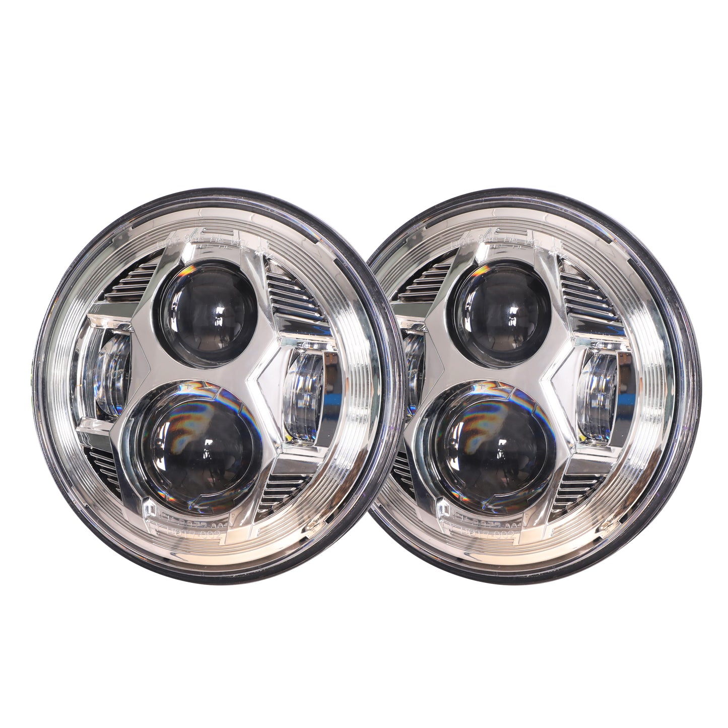 Headlights 'CHROME' Avenger LED for Wrangler JK JKU TJ (pair)