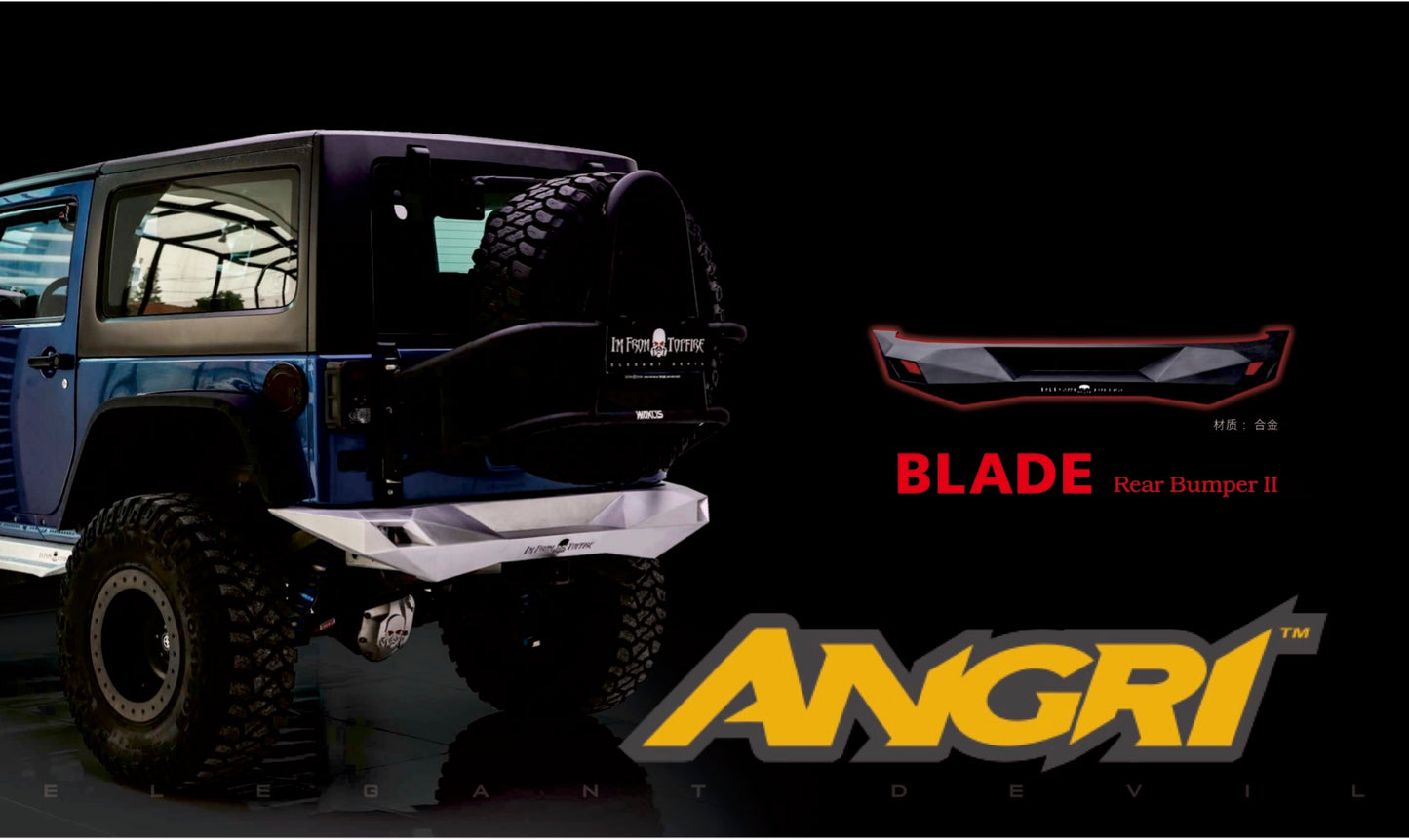 Topfire Blade II Rear Bumper (Full Width) for Wrangler JK JKU