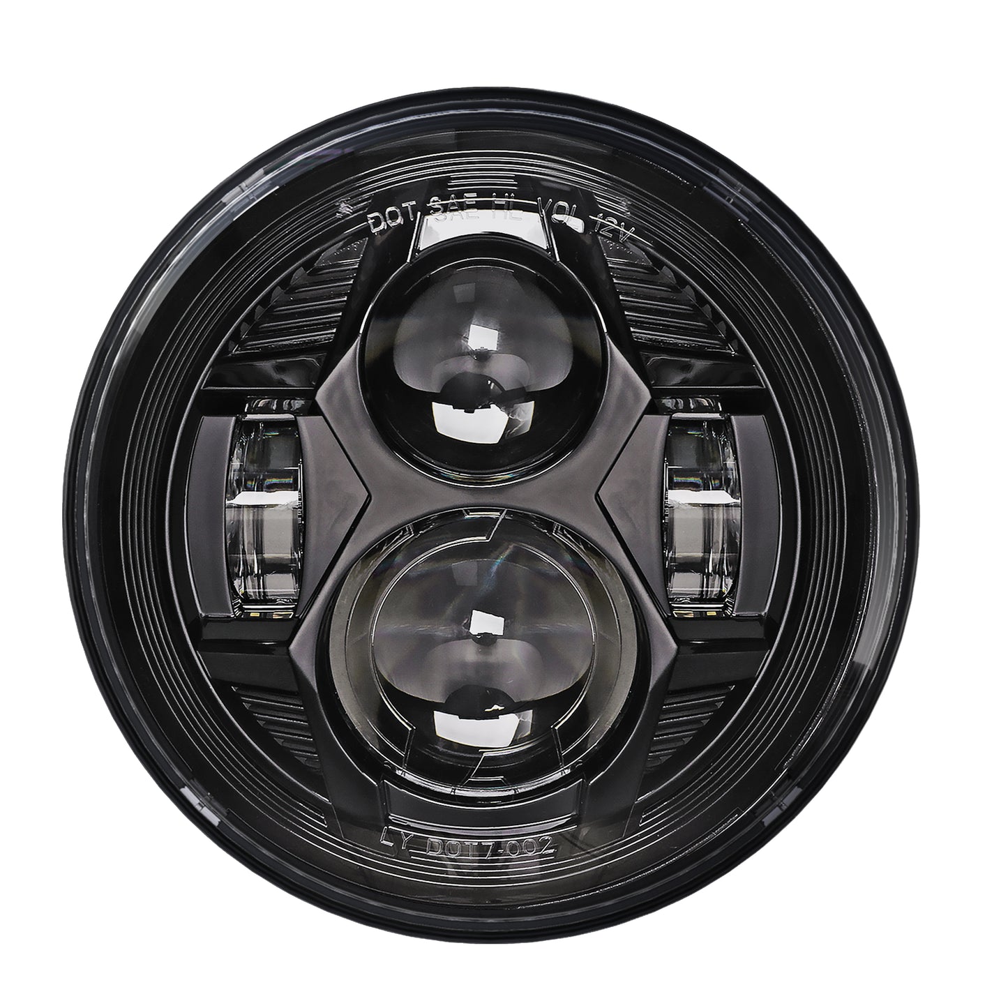 Headlights 'BLACKED OUT' Avenger LED for Wrangler JK JKU TJ (pair)