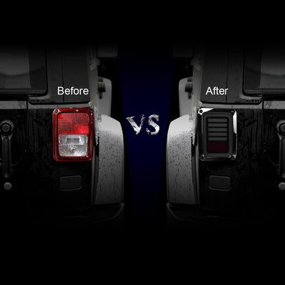 TAIL LIGHTS - DARK STRIPE LED replacement for Wrangler JK JKU (pair)
