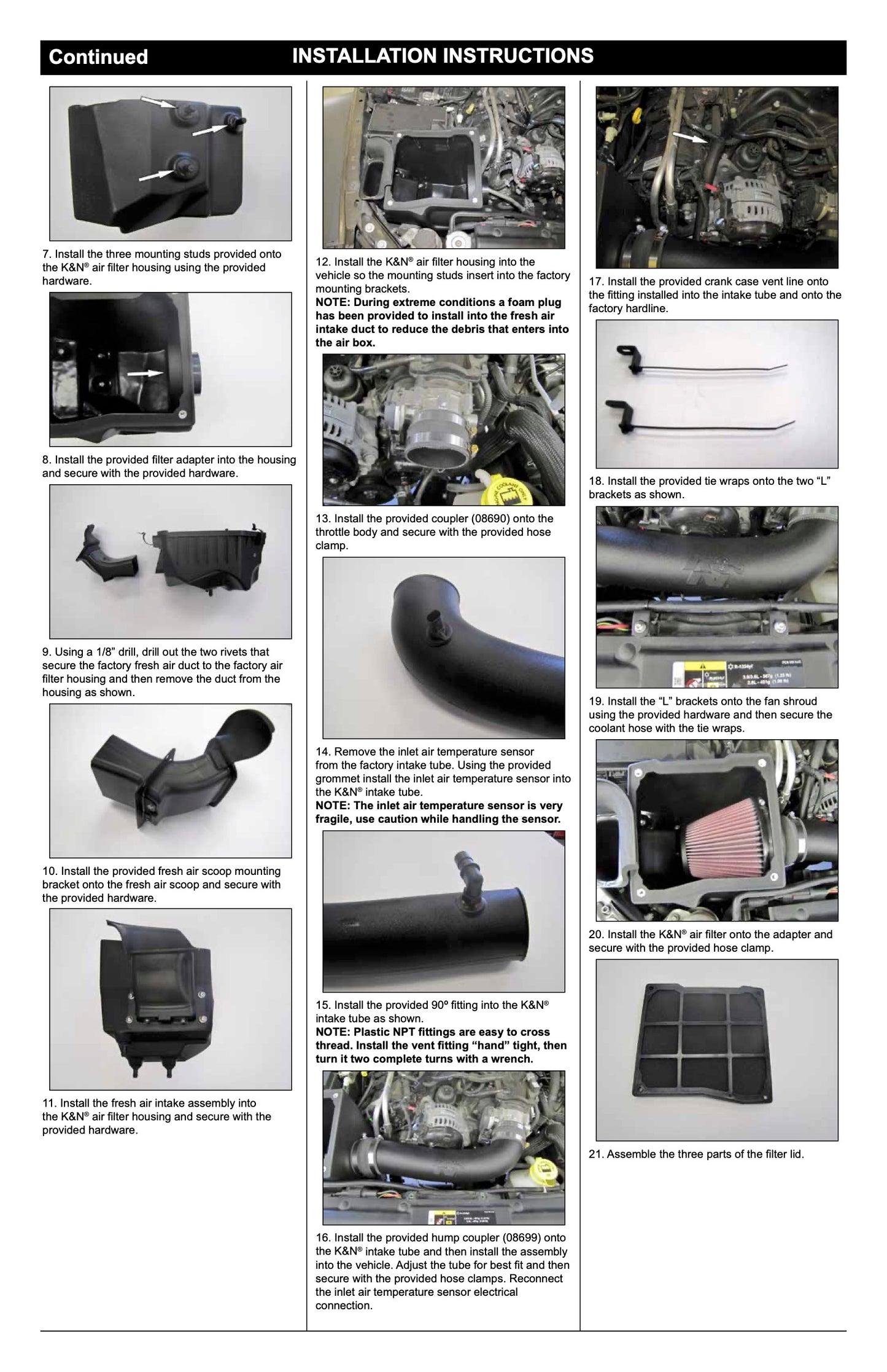 K&N PERFORMANCE COLD AIR INTAKE / INDUCTION SYSTEM for JEEP Wrangler JK 2012+ 3.6L (63-1581)