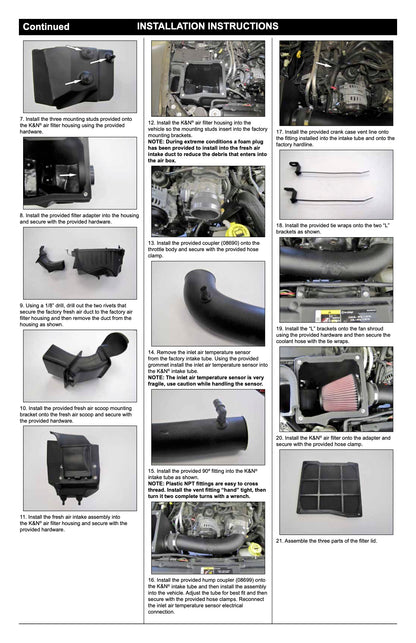 K&N PERFORMANCE COLD AIR INTAKE / INDUCTION SYSTEM for JEEP Wrangler JK 2012+ 3.6L (63-1581)
