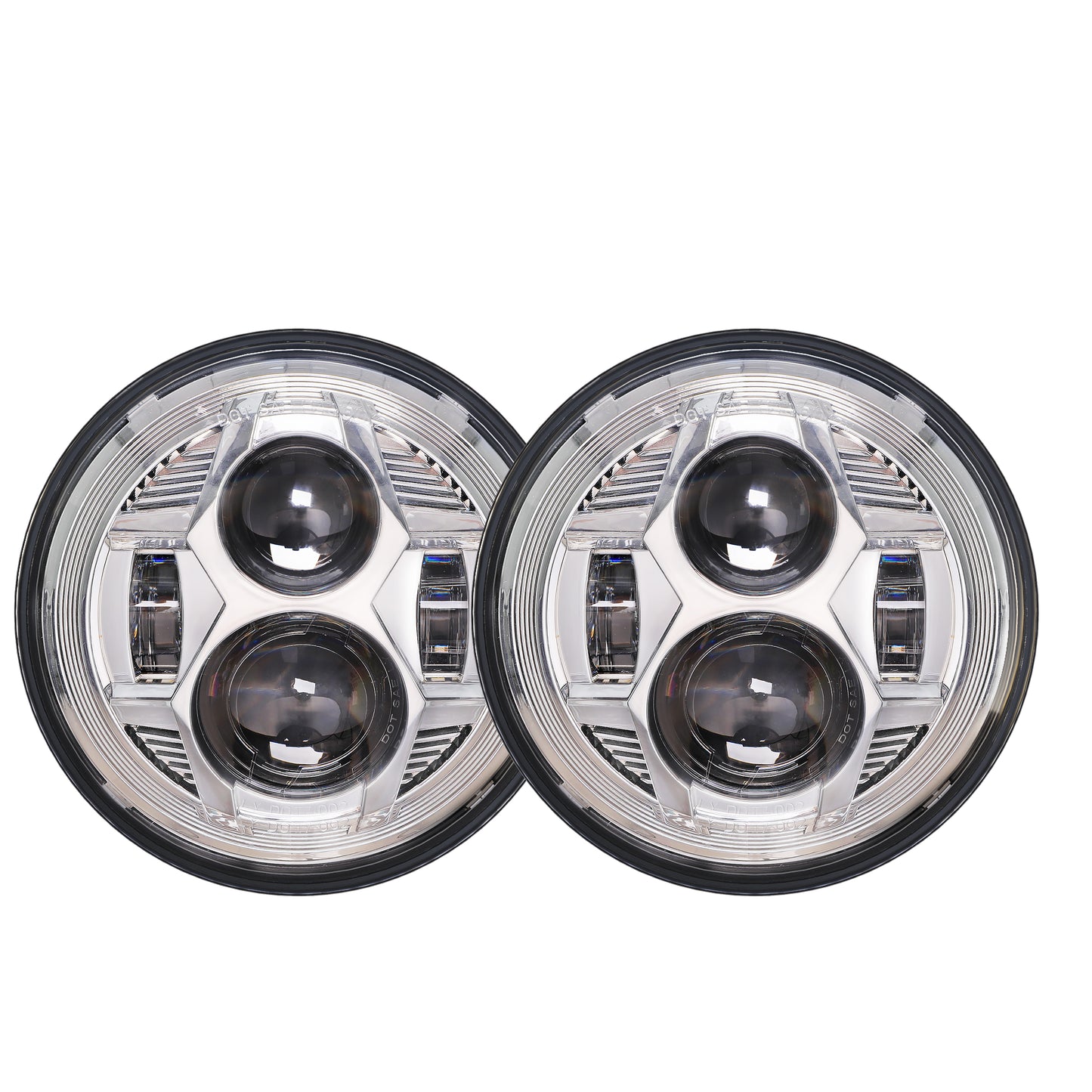 Headlights 'CHROME' Avenger LED for Wrangler JK JKU TJ (pair)