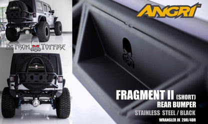 Topfire Fragment II Stainless Steel Rear Bumper (Shorty) for Wrangler JK JKU
