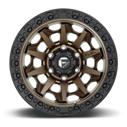 FUEL OFFROAD 'Covert' D696 - Bronze 17" Rims with Black Lip (set of 5 Jeep 9J 5x127) -12