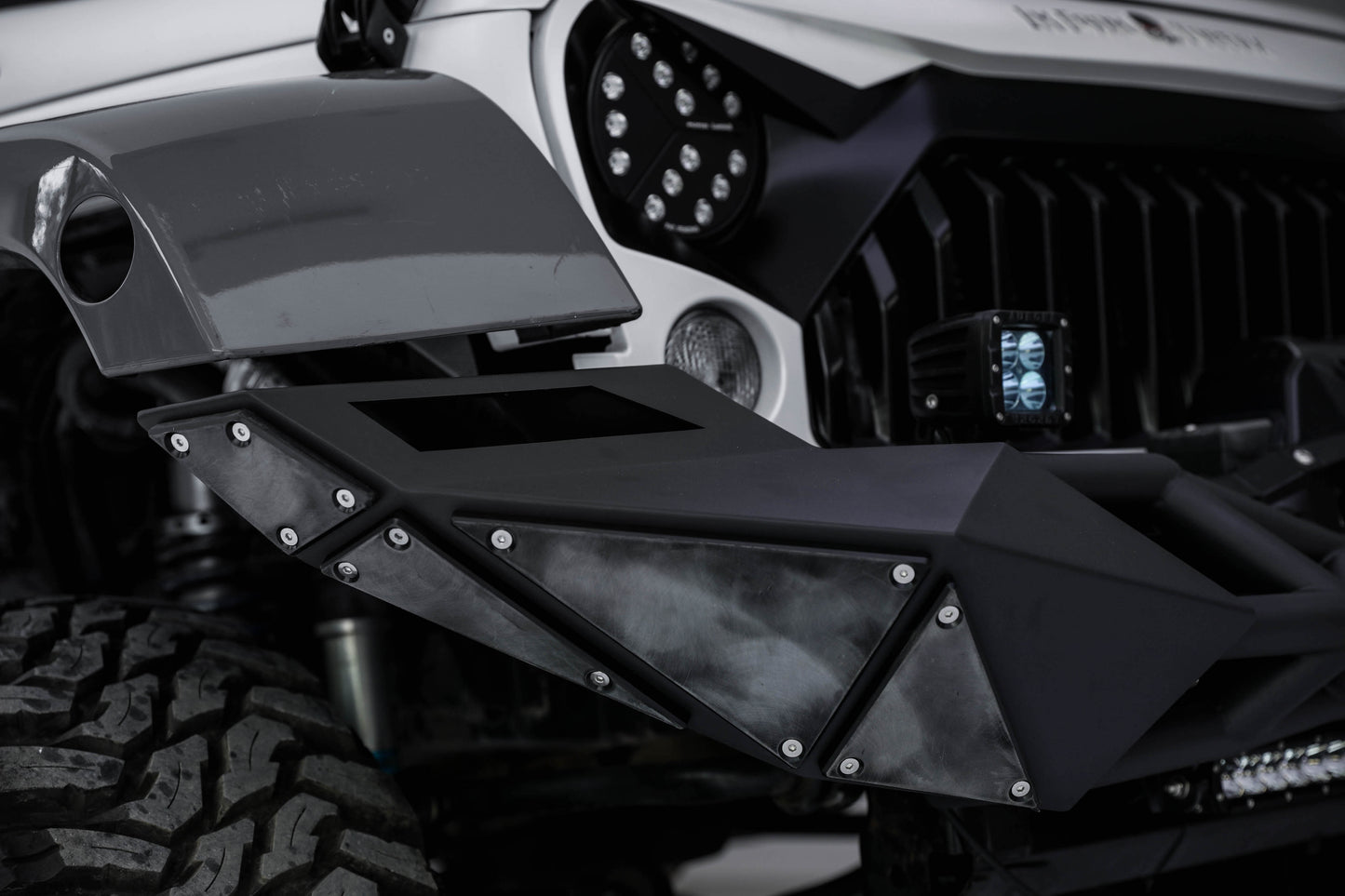 Topfire Fragment II Stainless Steel Front Bumper (Long) for Wrangler JK JKU