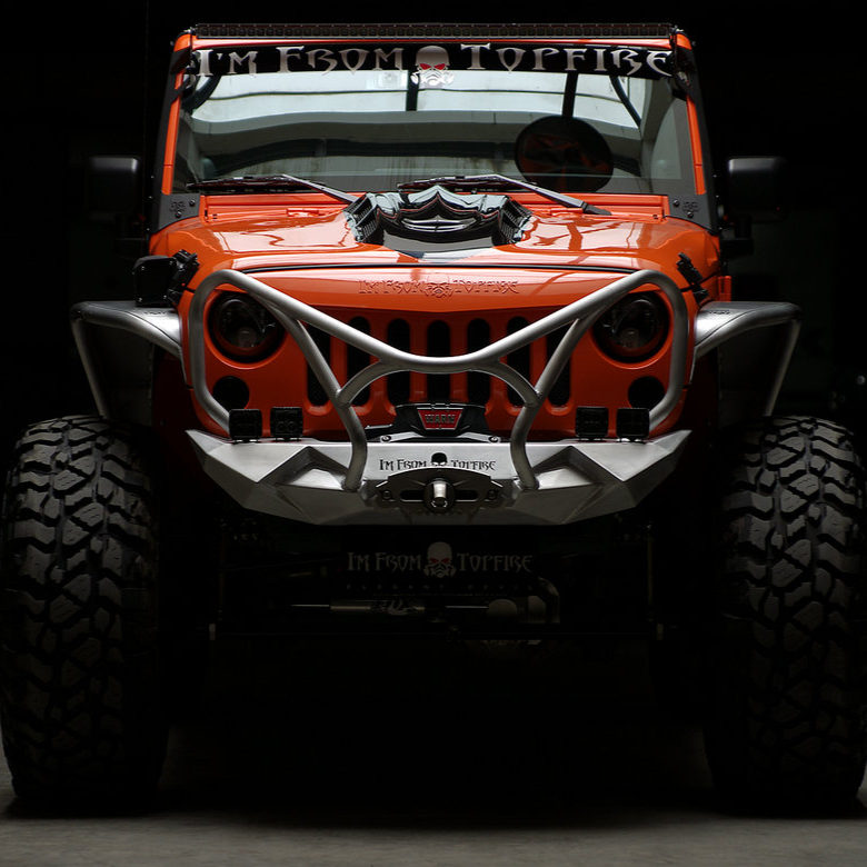 Topfire FURY II with Guard Aluminium Alloy Front Bumper for Wrangler JK JKU