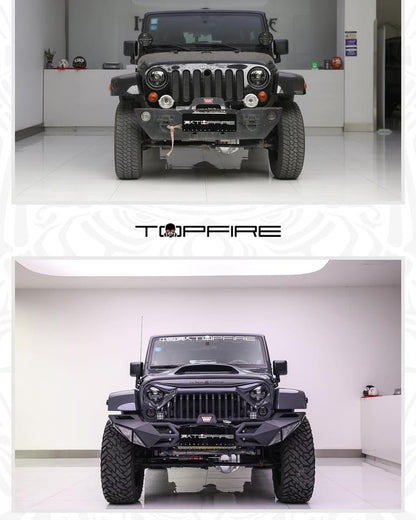 Topfire Fragment II Stainless Steel Front Bumper (Long) for Wrangler JK JKU