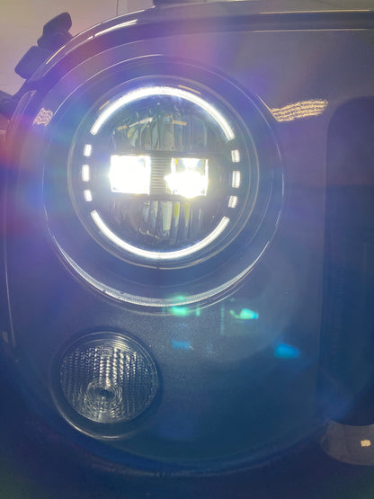 LED Headlights 'KONG JL-Style' with DRL for Wrangler JK JKU TJ (pair) A+ 'Philips' LED