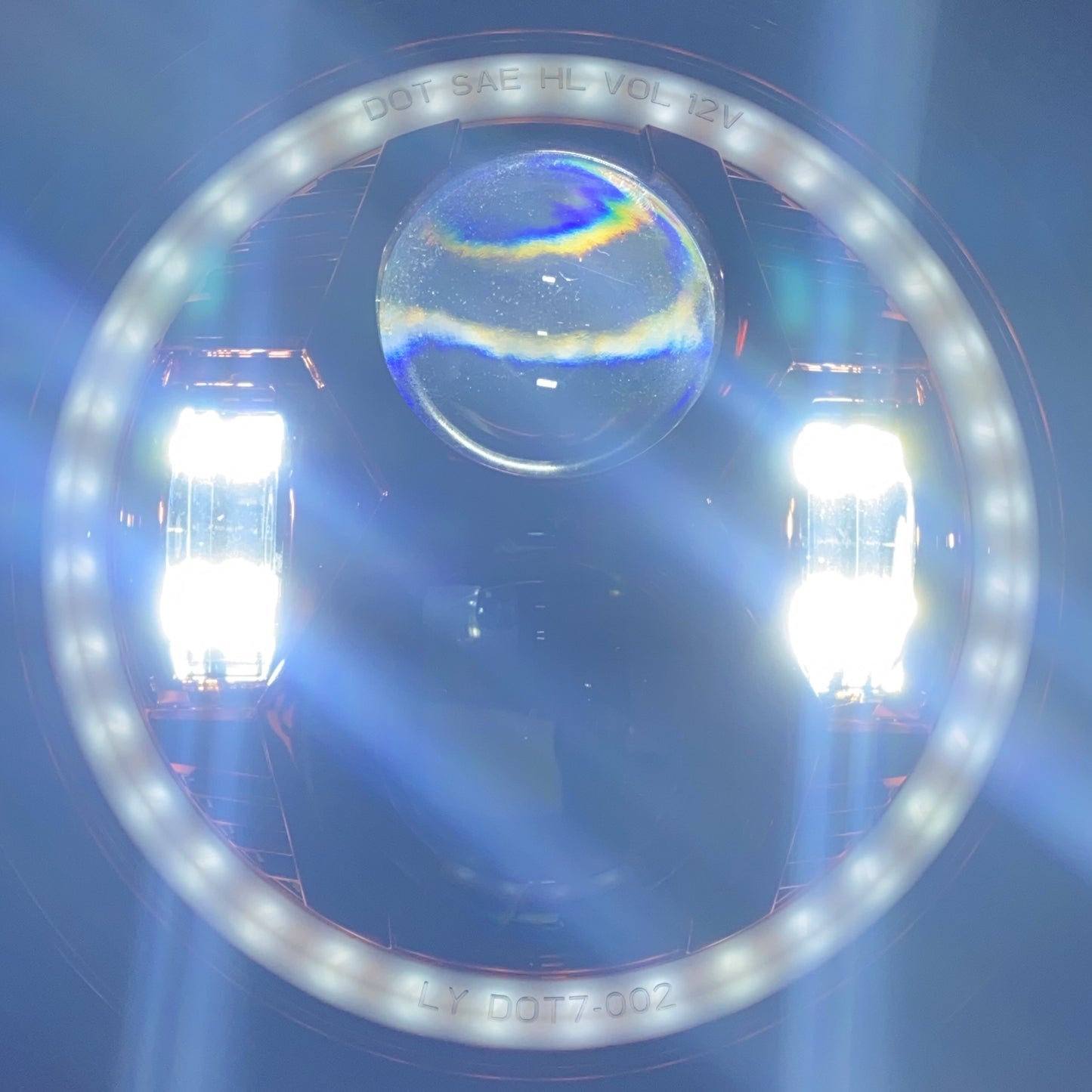 Headlights 'RED Avenger' LED DRL Halo for Wrangler JK JKU TJ (pair)