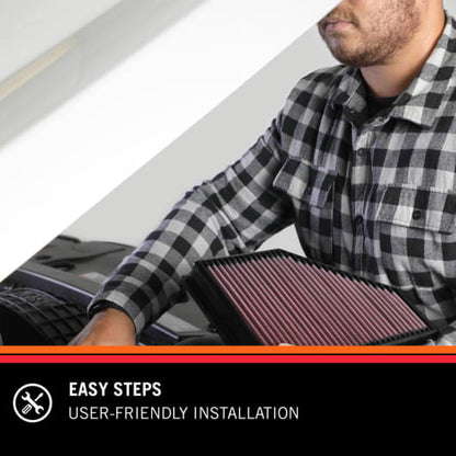 K&N REPLACEMENT AIR FILTER for JEEP Wrangler JK 2007-2018 Petrol 3.6L/3.8L (33-2364)