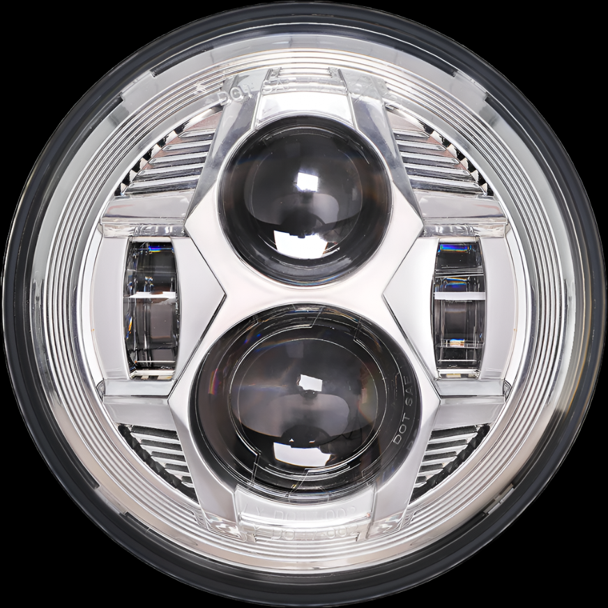 Headlights 'CHROME' Avenger LED for Wrangler JK JKU TJ (pair)