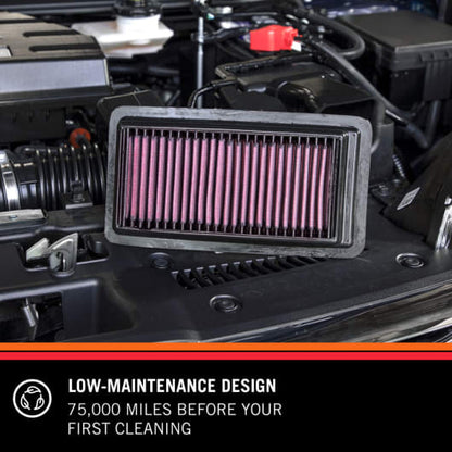 K&N REPLACEMENT AIR FILTER for JEEP Wrangler JK 2007-2018 Petrol 3.6L/3.8L (33-2364)