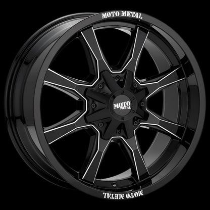 Moto-Metal MO970 Gloss Black with milled spokes - 17" (set of 5 Jeep 5x127 and 5x139.7 -12)