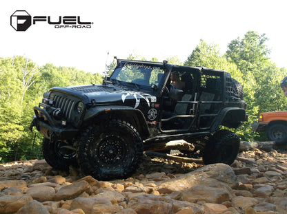 FUEL OFFROAD 'Krank' 17" D517 - Matte Black Milled 17" 9J Rims -12 (set of 5 Jeep 5x127 and 5x114)