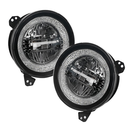 Headlights "9" RGB 'DIAMOND' for Wrangler JL / JLU with DRL (App Controlled) A+ LED