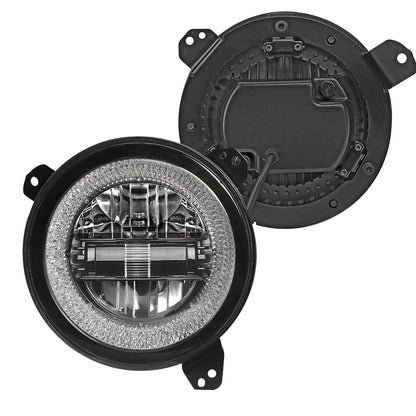 Headlights "9" RGB 'DIAMOND' for Wrangler JL / JLU with DRL (App Controlled) A+ LED