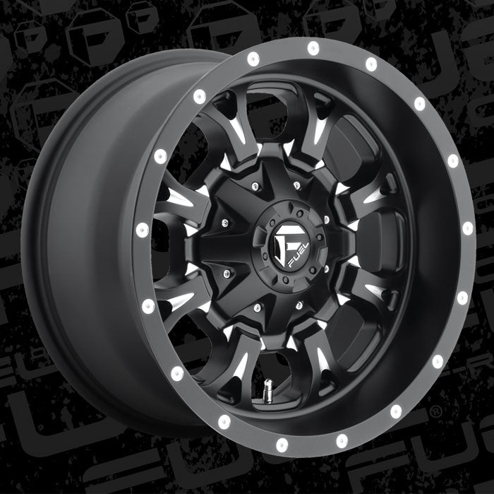 FUEL OFFROAD 'Krank' 17" D517 - Matte Black Milled 17" 9J Rims -12 (set of 5 Jeep 5x127 and 5x114)