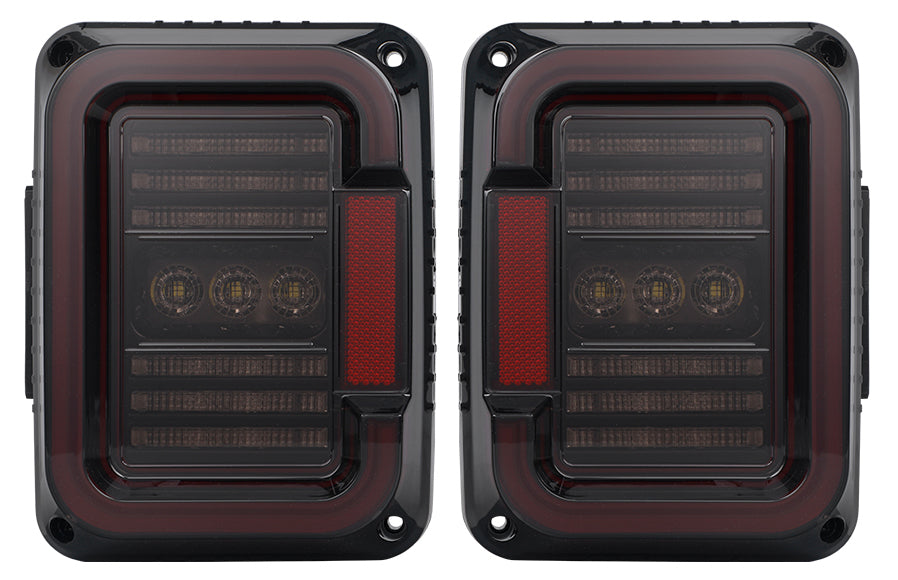 TAIL LIGHTS - CEE 'C' SMOKE LED replacement for Wrangler JK JKU (pair)
